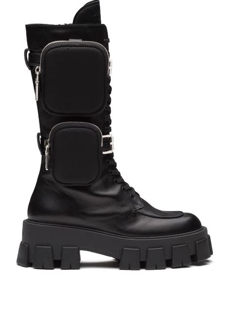 prada track sole boots|Track sole ankle boots with penny strap · Brown .